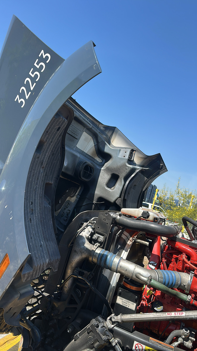 Detailed Volvo diesel engine compartment after wash